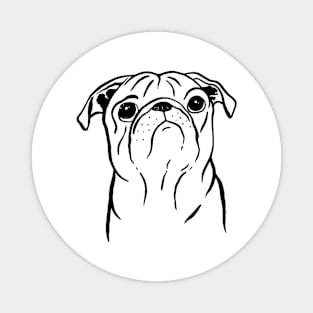 Pug (Black and White) Magnet